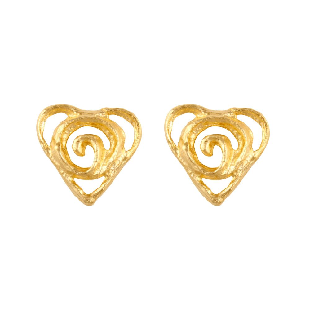 1990s Vintage Heart Clip-On Earrings