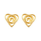 1990s Vintage Heart Clip-On Earrings