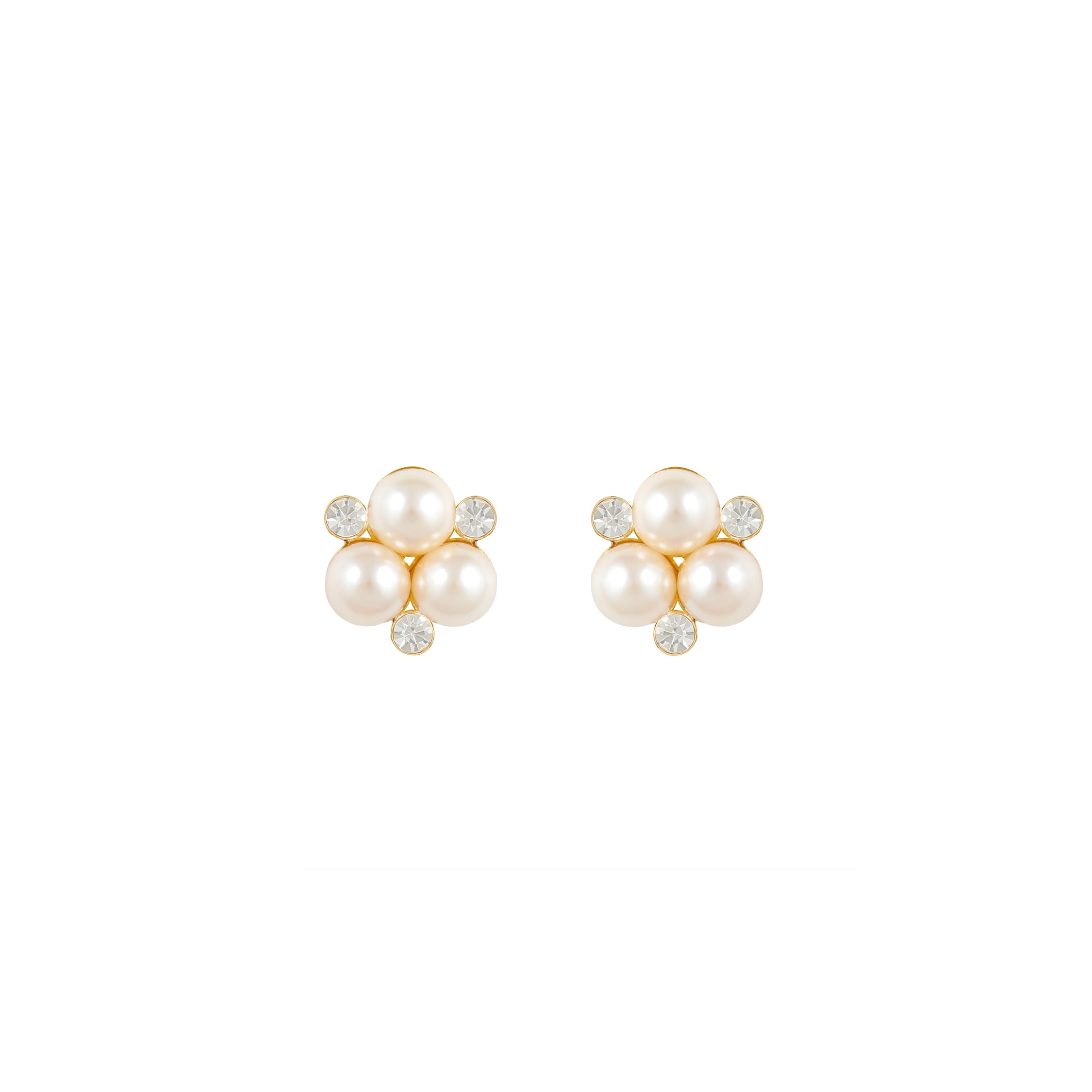 1990s Vintage Faux Pearl Clip-On Earrings