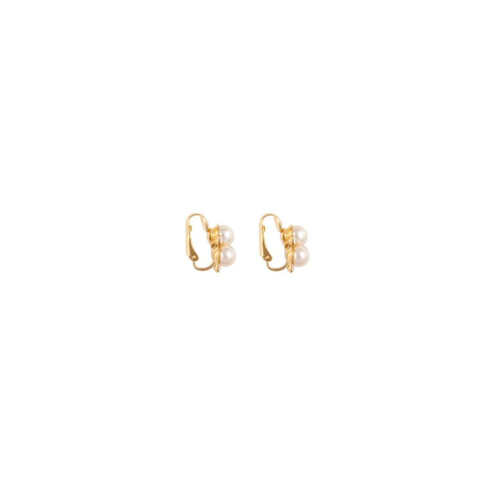 1990s Vintage Faux Pearl Clip-On Earrings