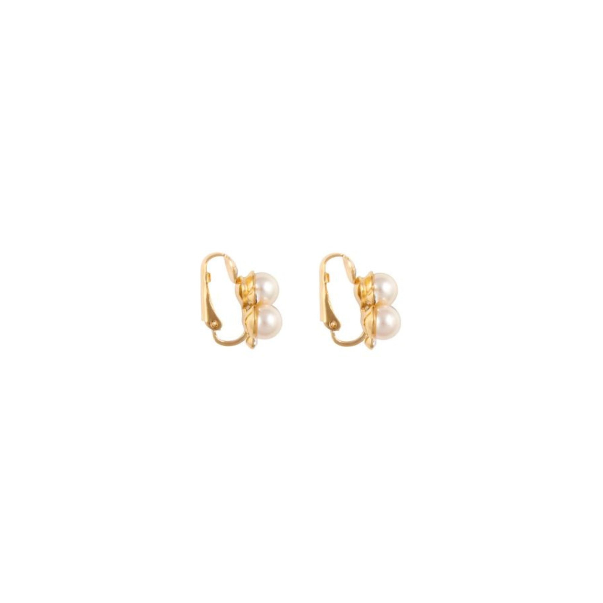 1990s Vintage Faux Pearl Clip-On Earrings