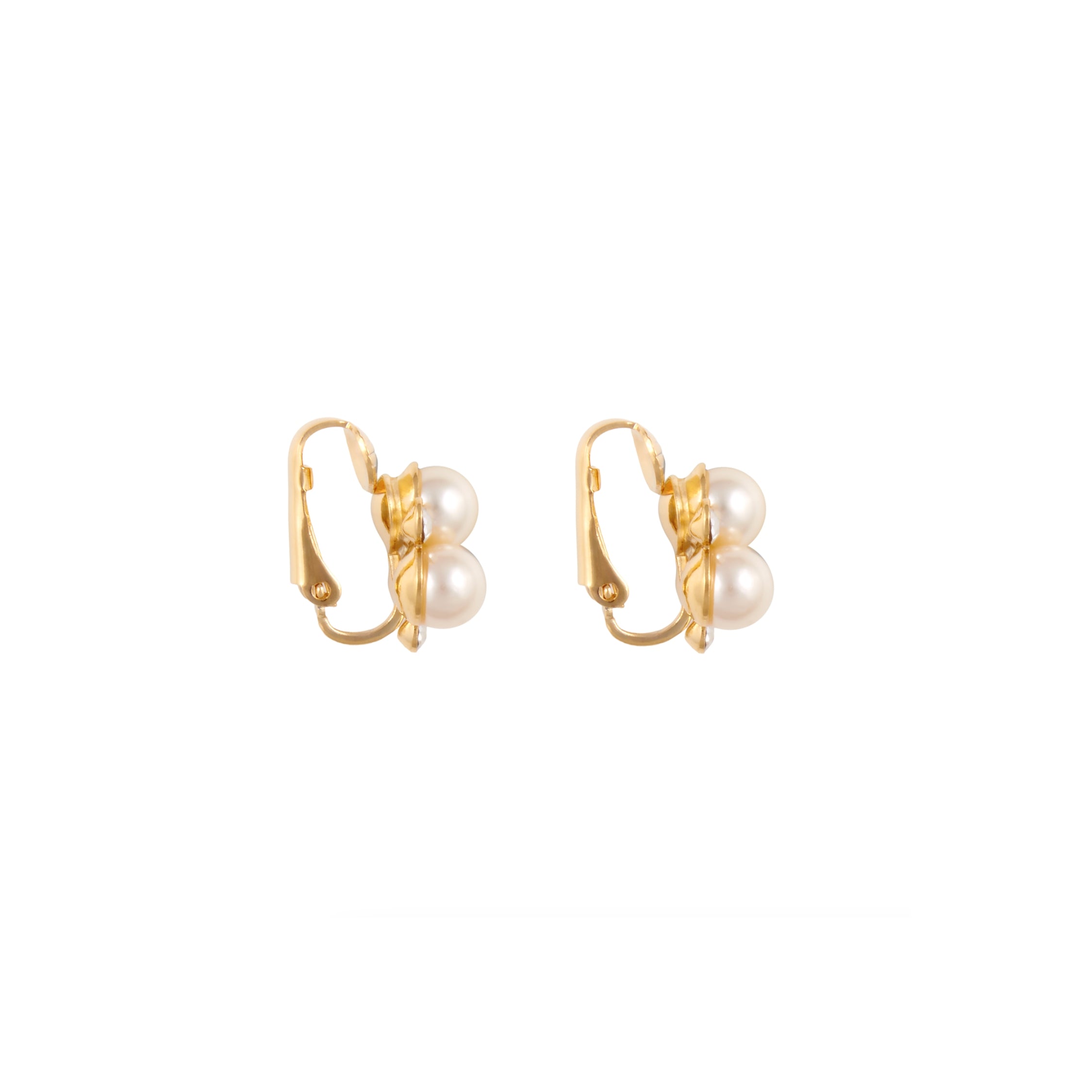 1990s Vintage Faux Pearl Clip-On Earrings