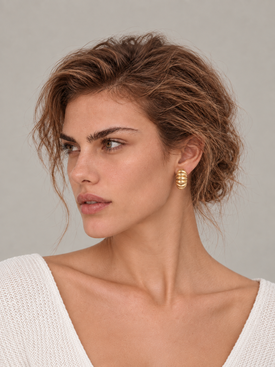 1990s Vintage Demi Hoop Clip-On Earrings