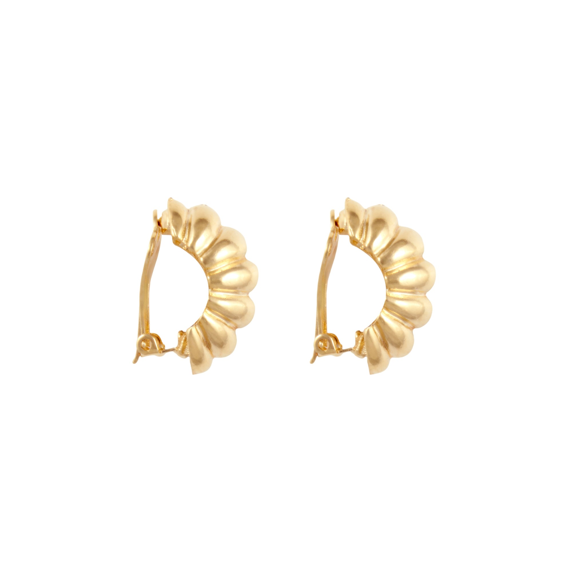 1990s Vintage Demi Hoop Clip-On Earrings