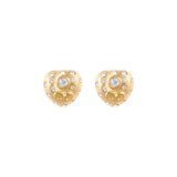 1990s Vintage Valentino Swarovski Crystal Heart Clip-On Earrings