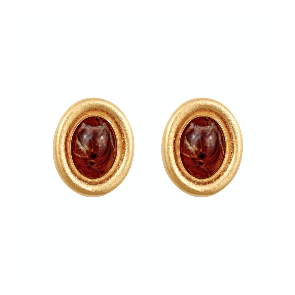 1990s Vintage Brown Clip-On Earrings