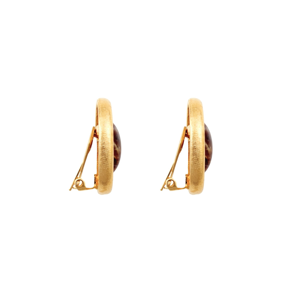 1990s Vintage Brown Clip-On Earrings
