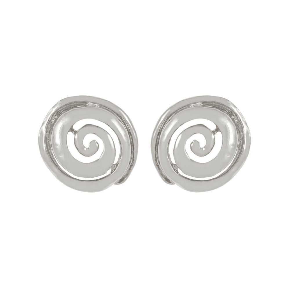 1990s Vintage Stylised Swirl Clip-On Earrings