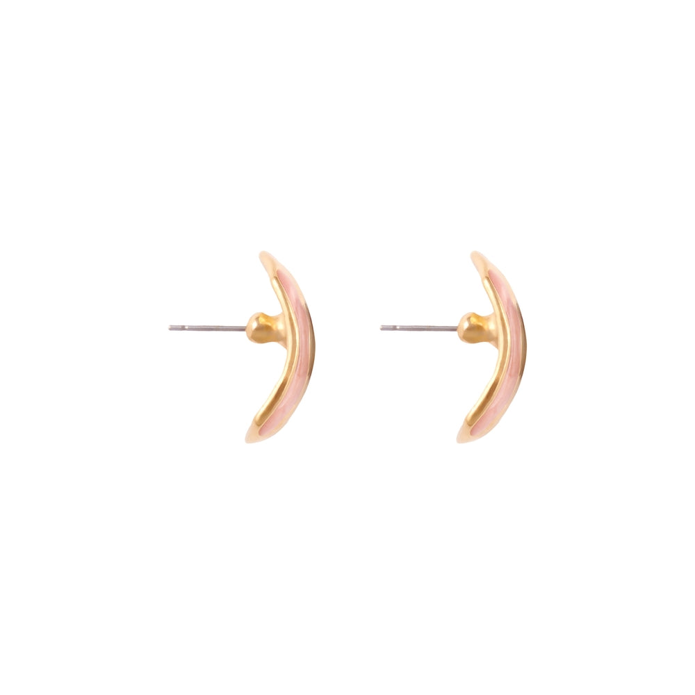 1990s Vintage Pink Enamel Rectangular Earrings