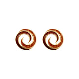 1990s Vintage Brown Enamel Swirl Clip-On Earrings