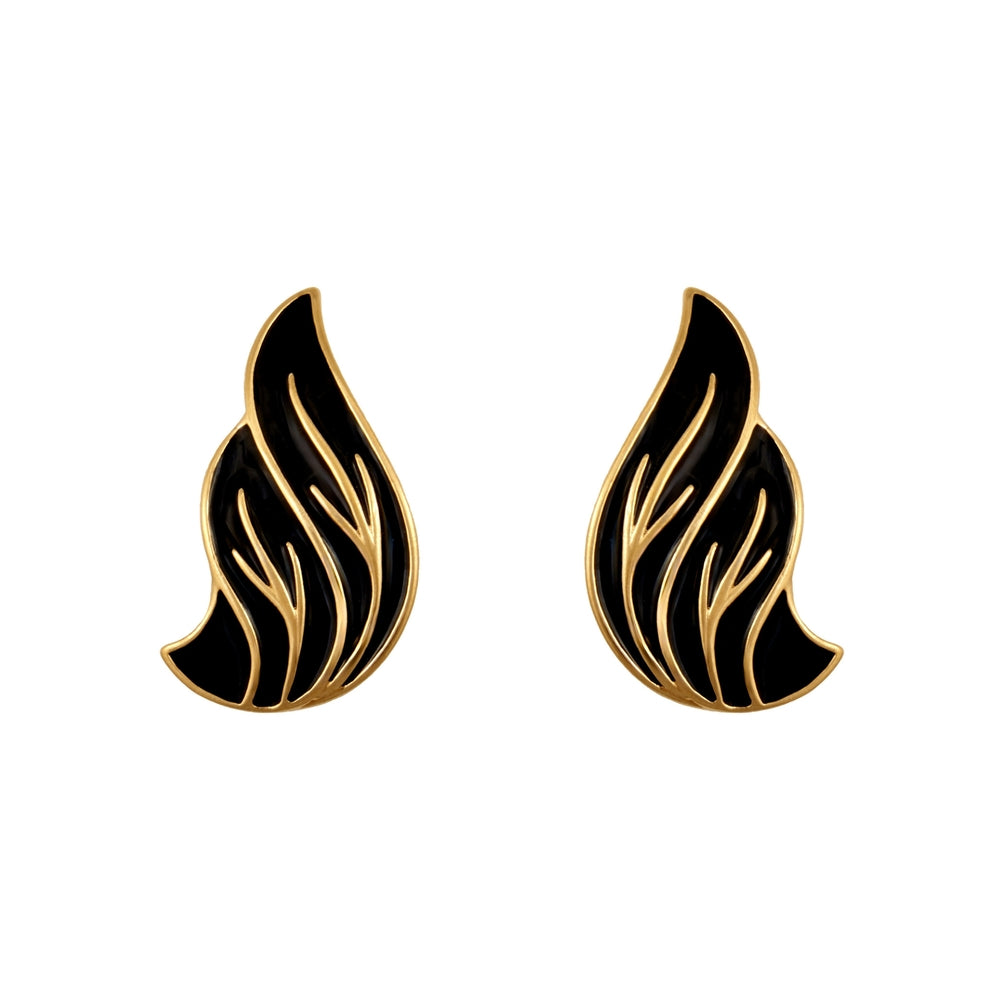 1980s Vintage Monet Stylised Leaf Clip-On Earrings