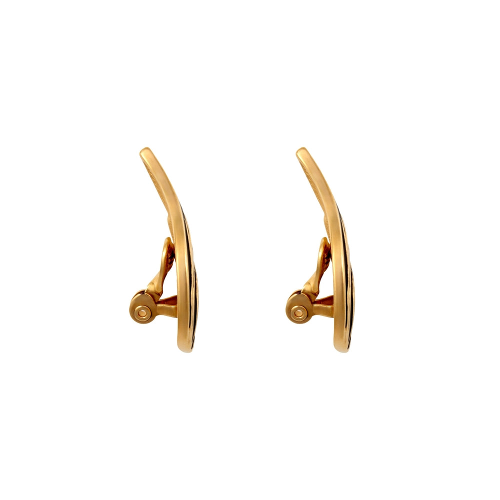 1980s Vintage Monet Stylised Leaf Clip-On Earrings