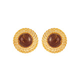 1990s Vintage Brown Clip-On Earrings