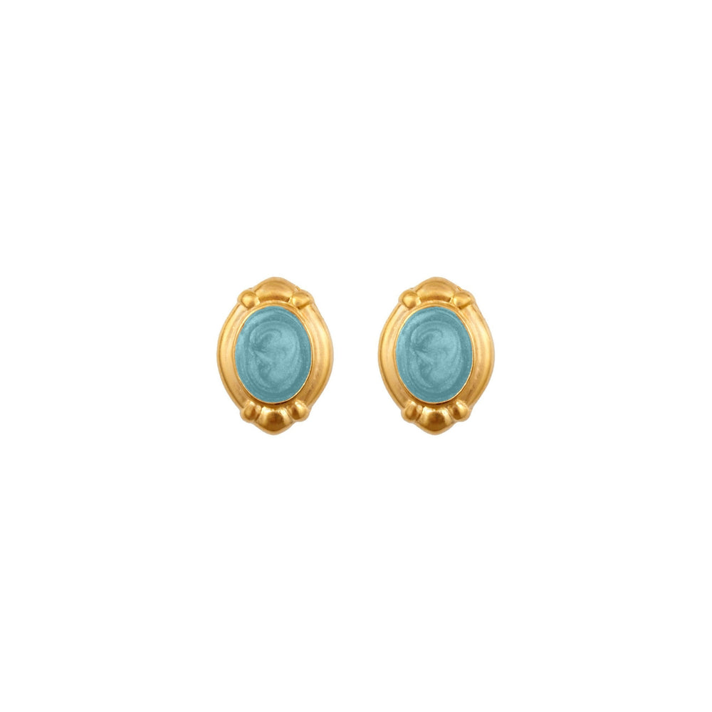 1990s Vintage Blue Enamel Earrings
