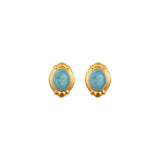 1990s Vintage Blue Enamel Earrings
