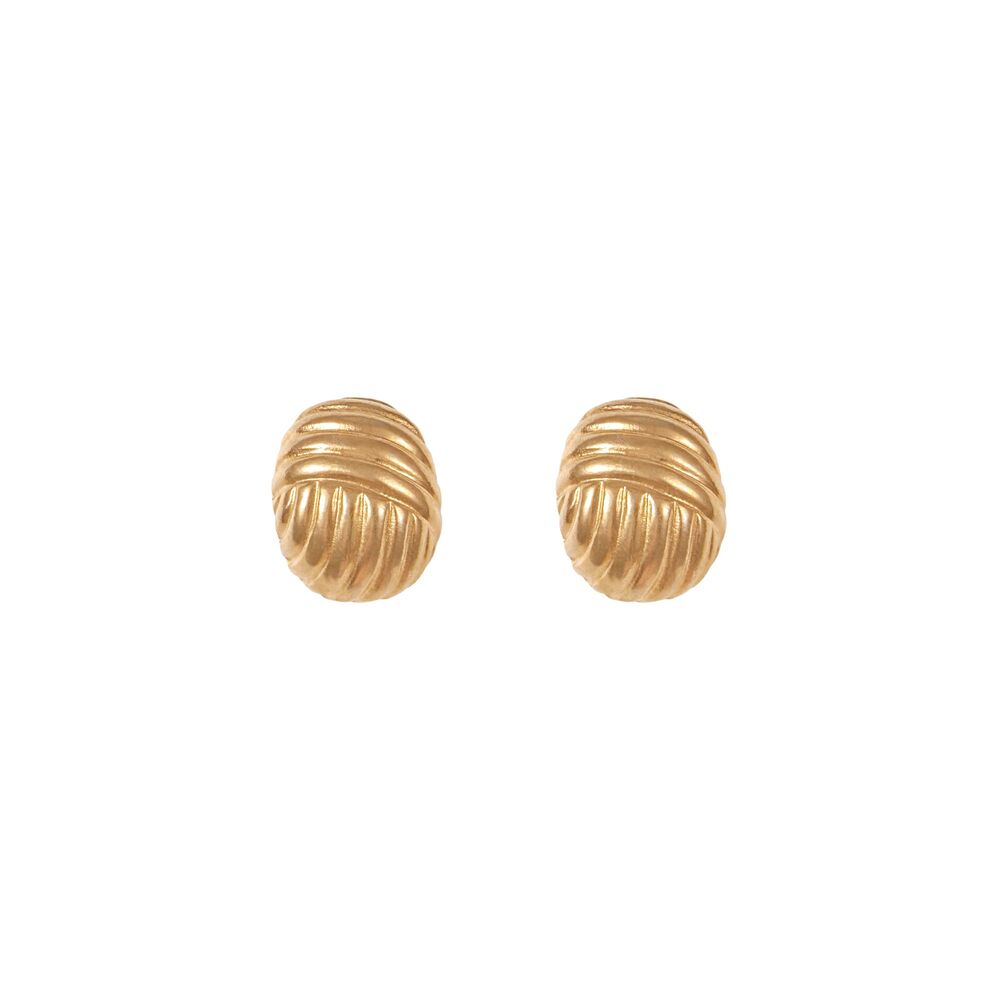 1990s Vintage Ribbed Earrings