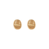 1990s Vintage Ribbed Earrings