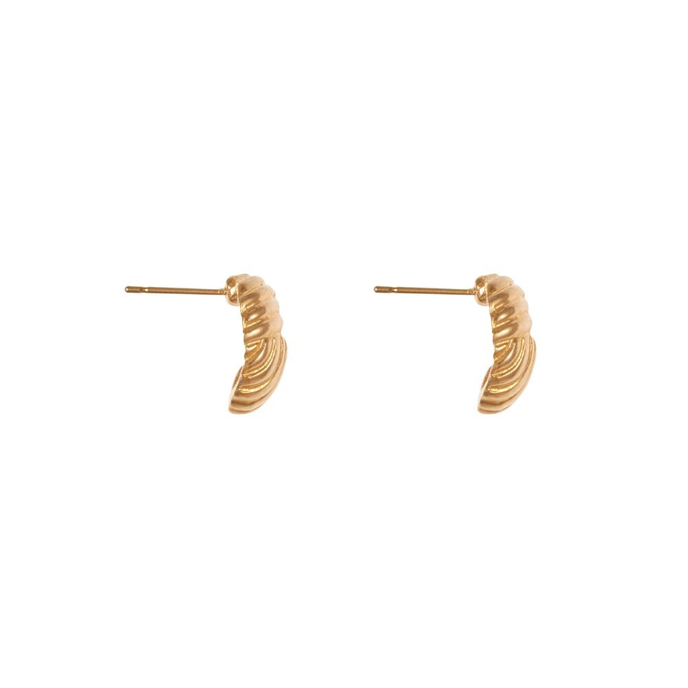 1990s Vintage Ribbed Earrings
