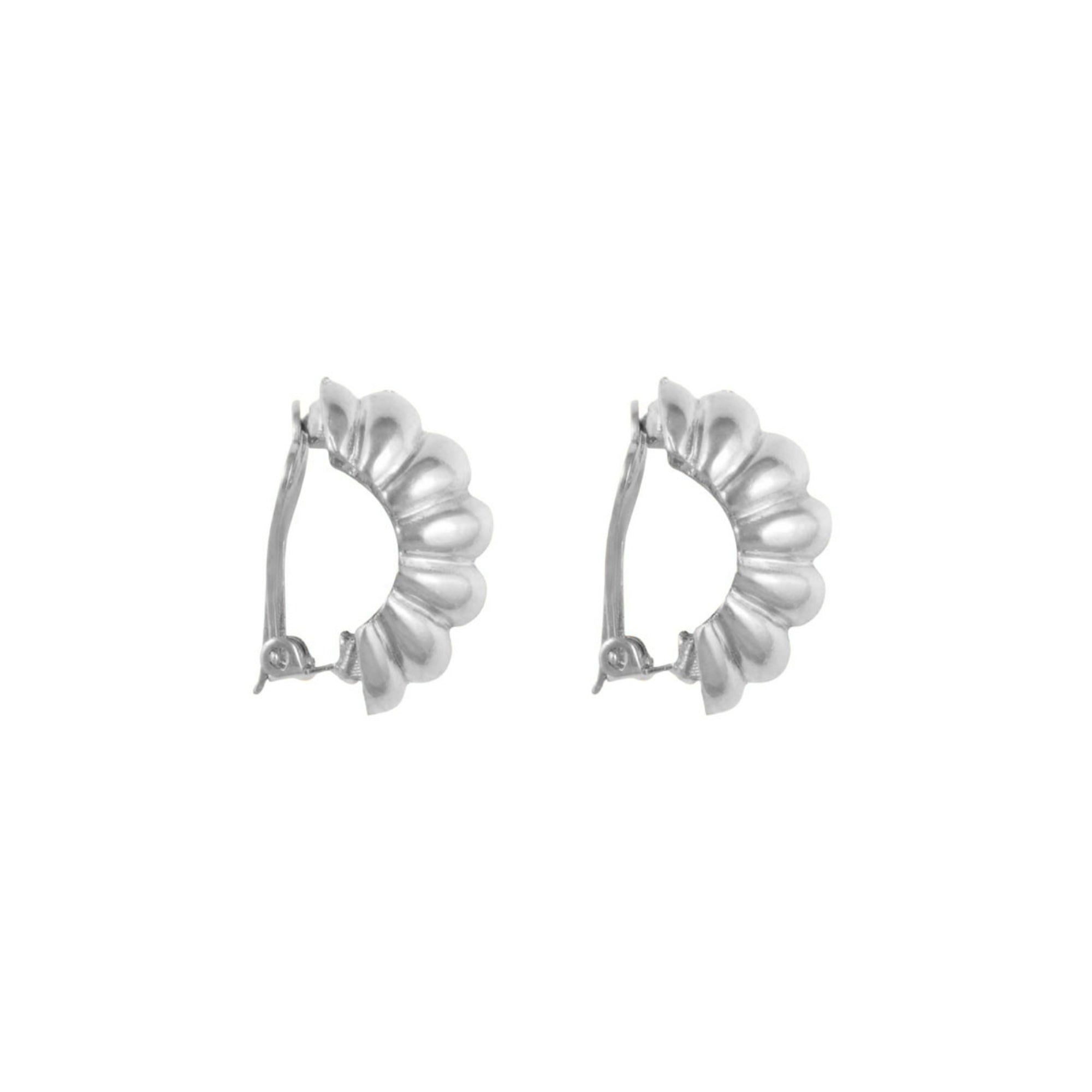1990s Vintage Demi Hoop Clip-On Earrings
