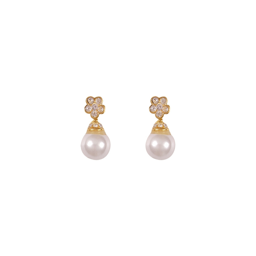 1980s Vintage Faux Pearl Floral Earrings