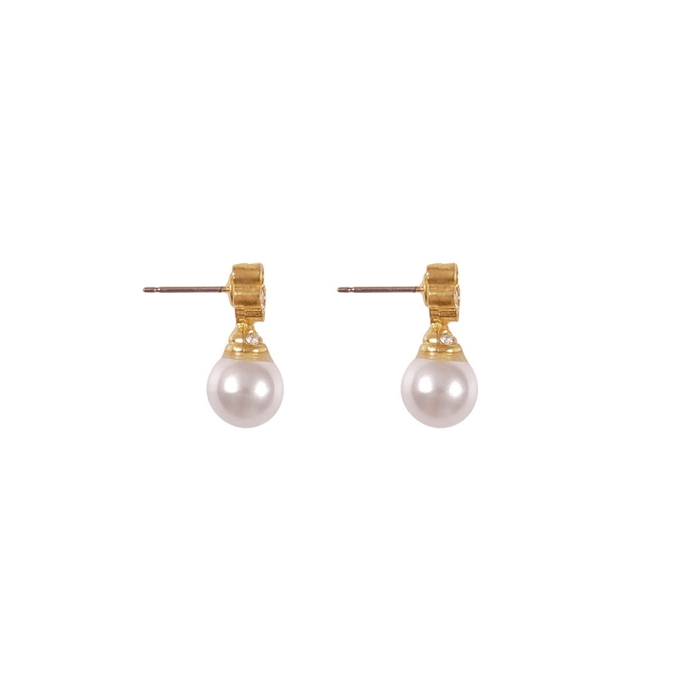 1980s Vintage Faux Pearl Floral Earrings