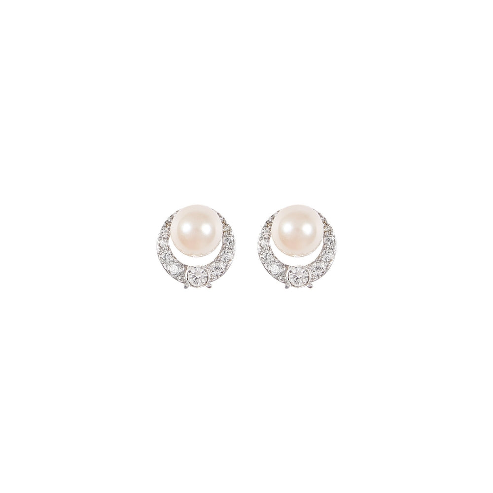 1990s Vintage Nina Ricci Faux Pearl Clip-On Earrings