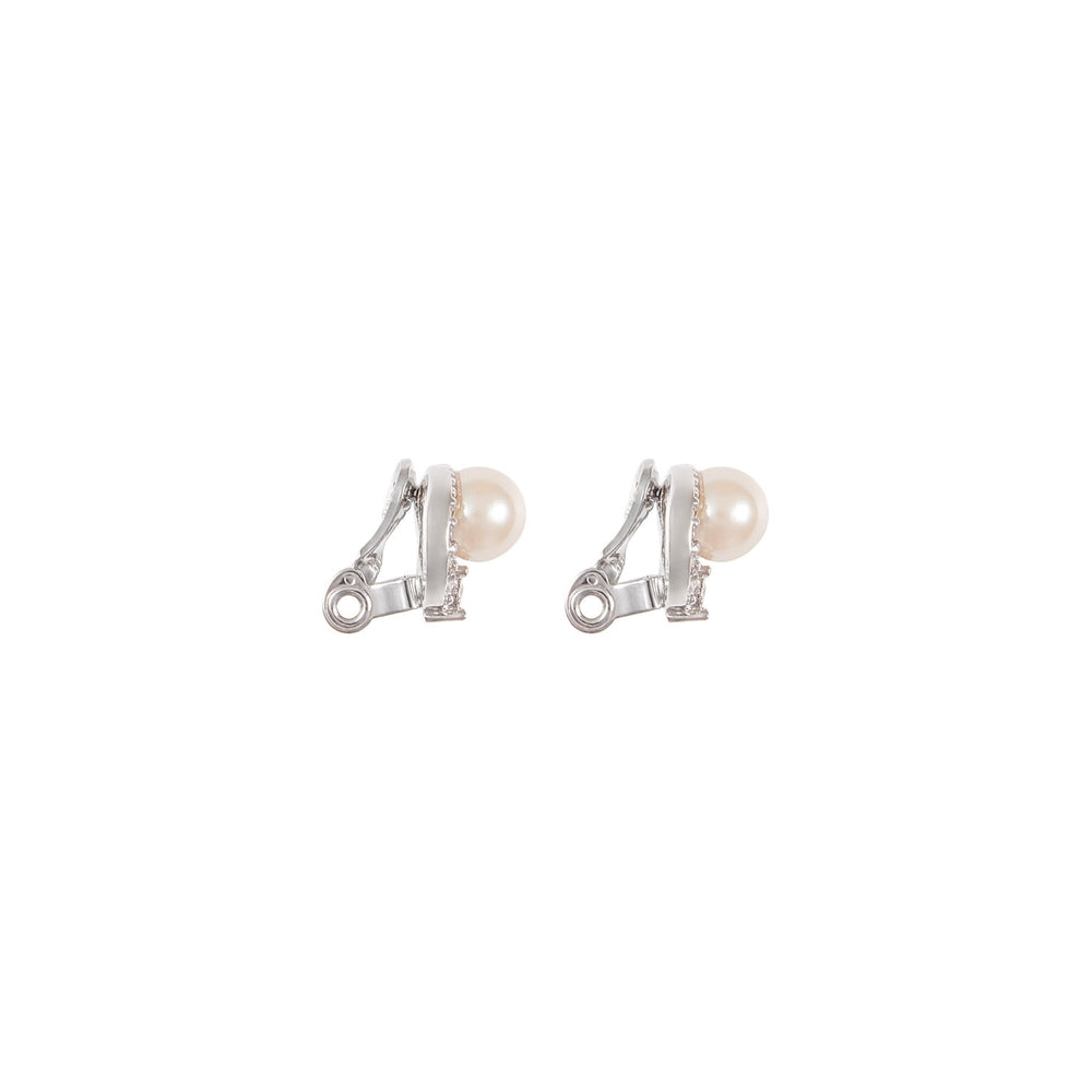 1990s Vintage Nina Ricci Faux Pearl Clip-On Earrings