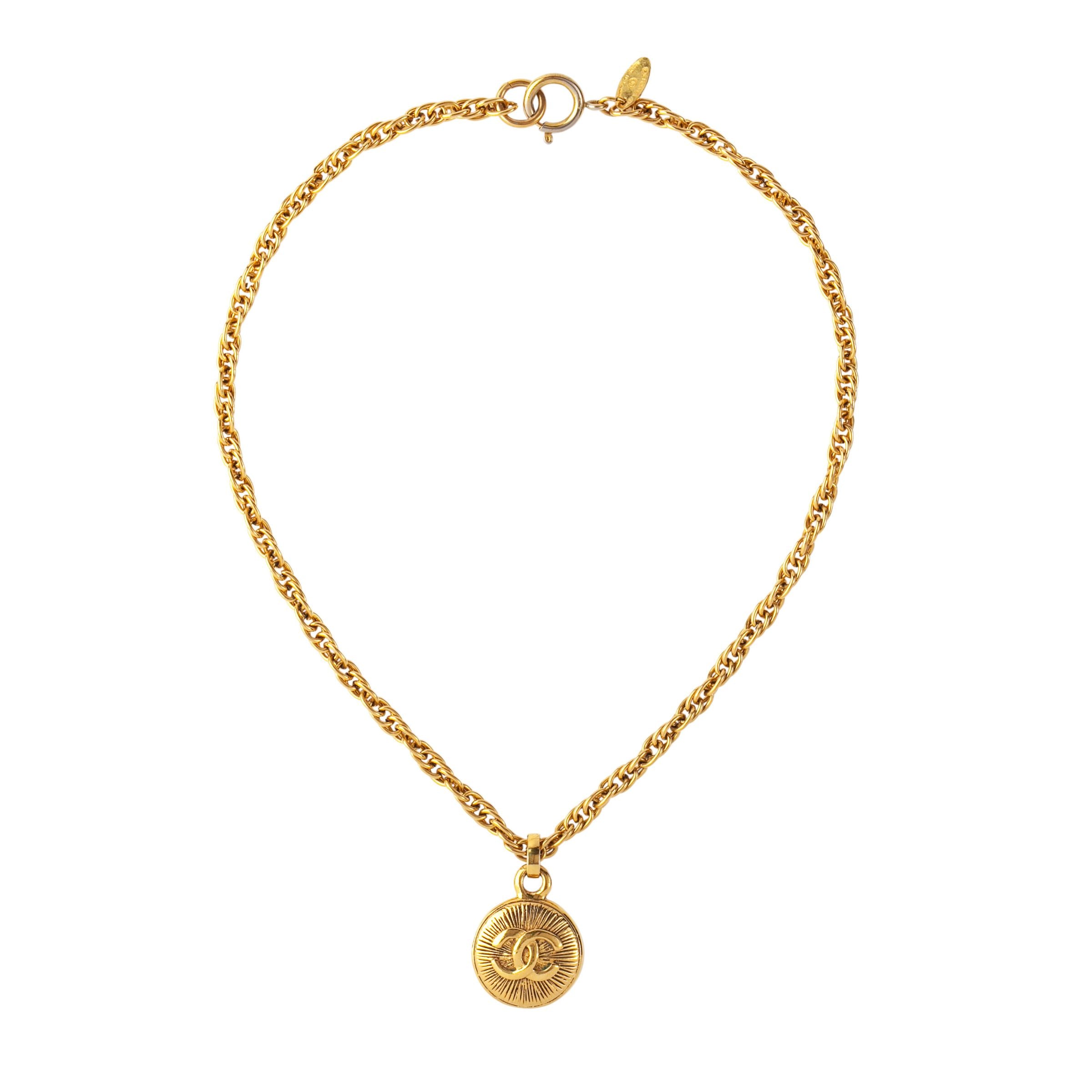 1980s Vintage Chanel Coin Pendant
