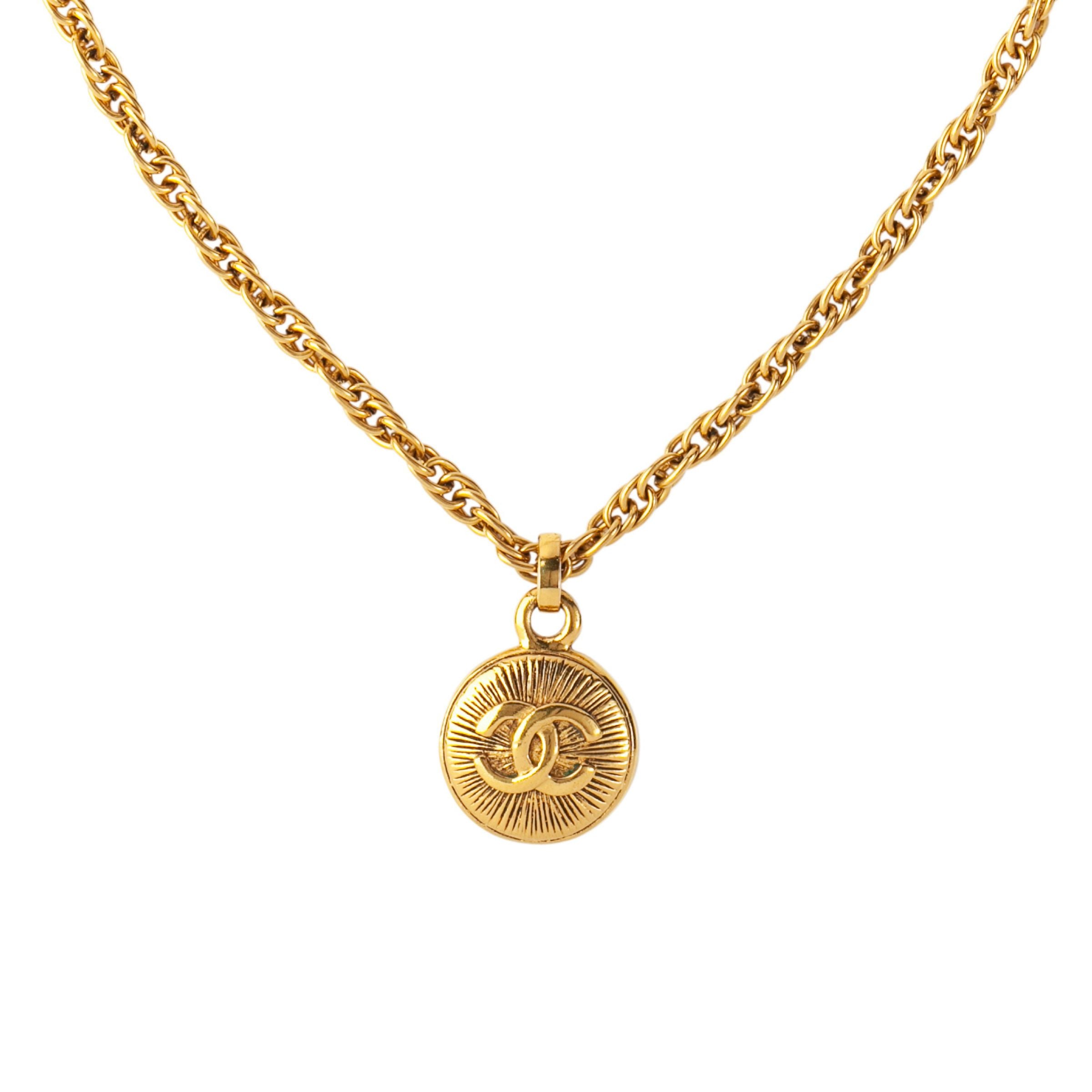 1980s Vintage Chanel Coin Pendant