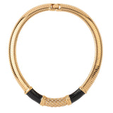 1980s Vintage Monet Black Enamel Collar