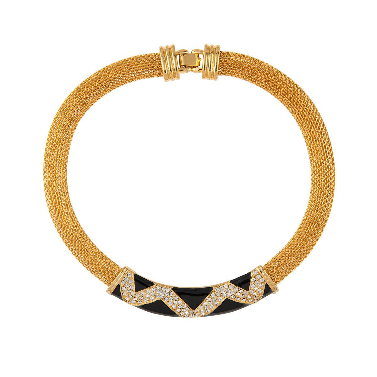 1980s Vintage Monet Enamel and Crystal Collar