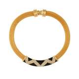 1980s Vintage Monet Enamel and Crystal Collar