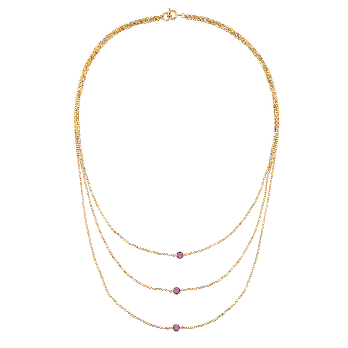 Vintage 18ct Gold Plated Layered Swarovski Crystal Necklace