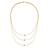 Vintage 18ct Gold Plated Layered Swarovski Crystal Necklace