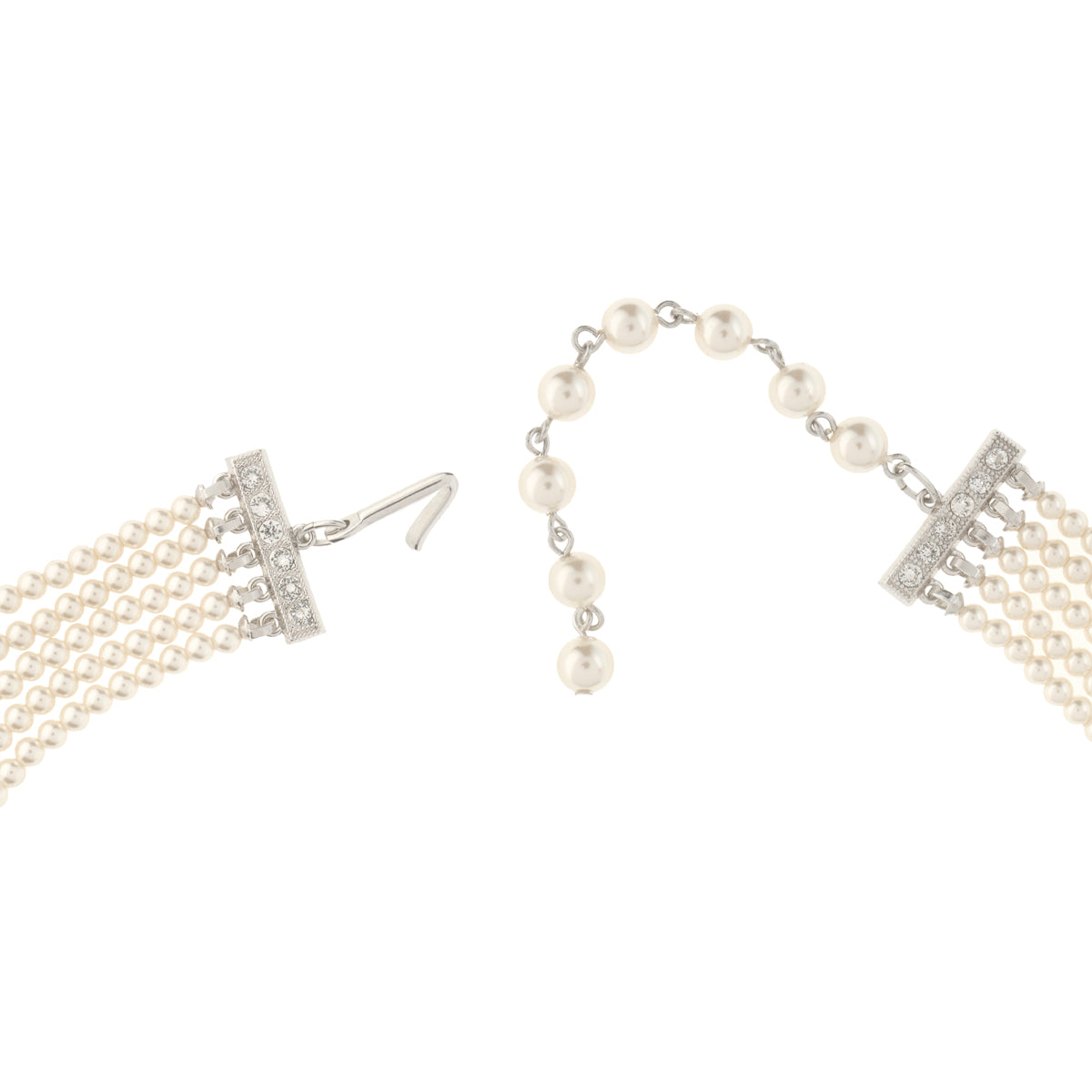Vintage 5 Strand Faux Pearl Necklace