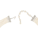 1980s Vintage 5 Strand Faux Pearl Necklace