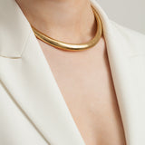 1990s Vintage Gold Plated Textured Flex Collar