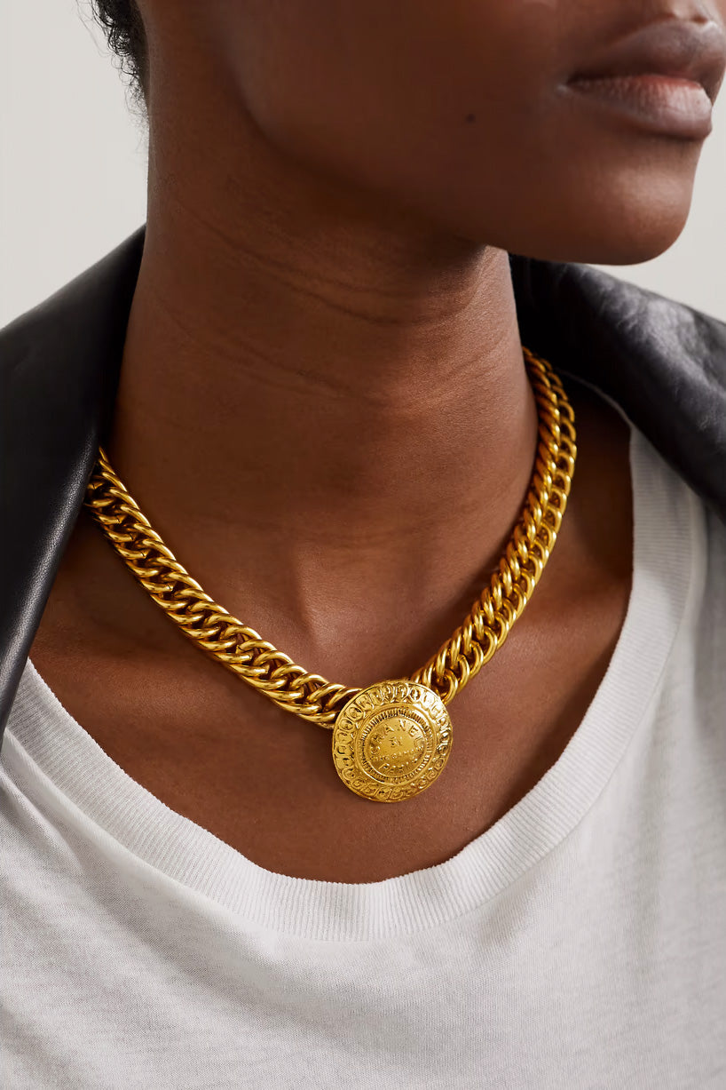 1980s Vintage Chanel Medallion Necklace