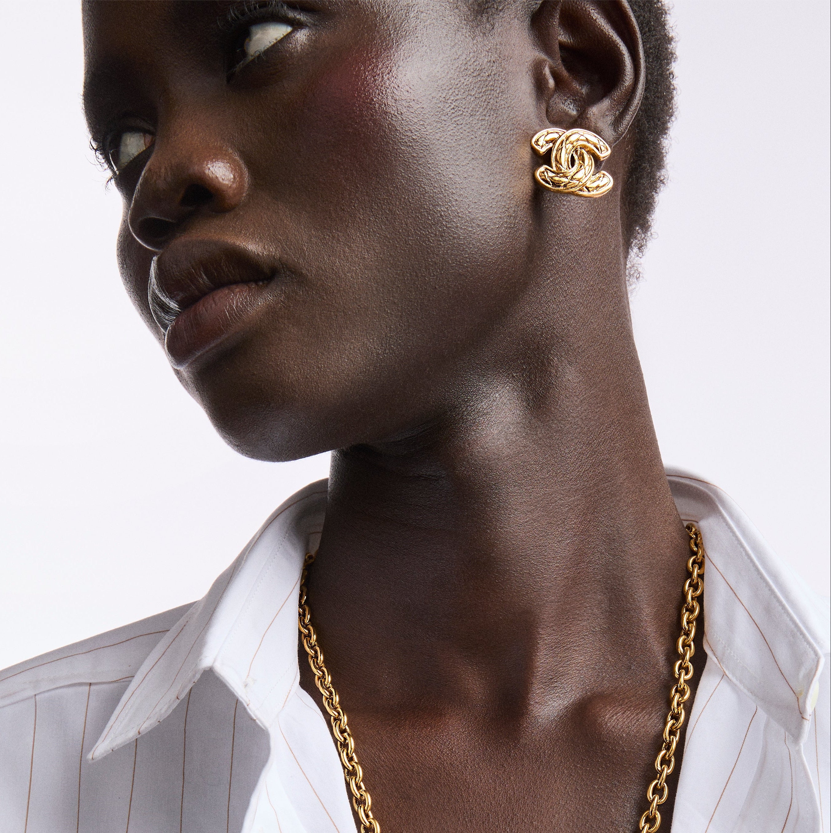 1980s Vintage Chanel Quilted Clip-On Earrings