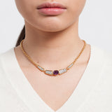 1980s Vintage D'Orlan Faux Amethyst Necklace