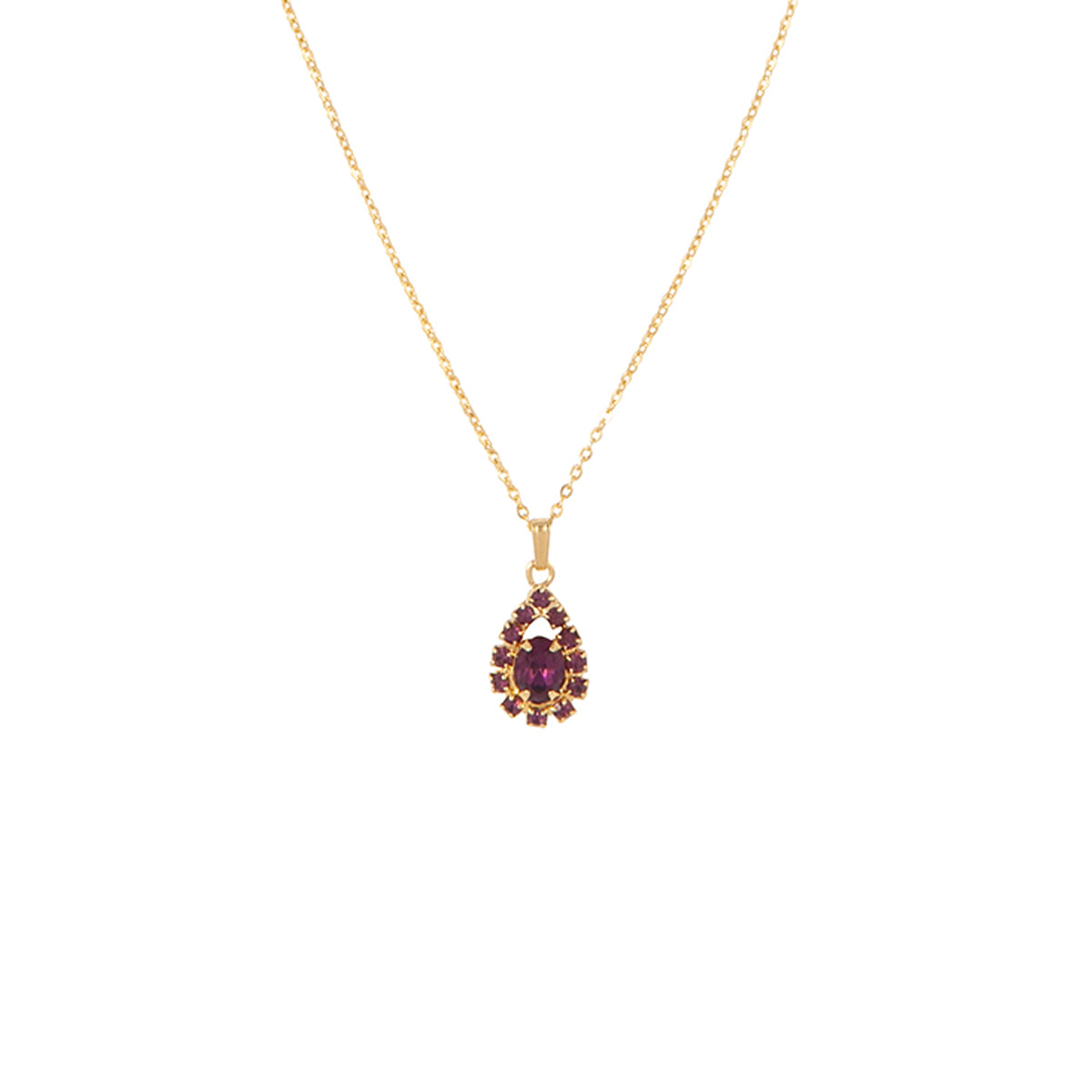 1980s Vintage Faux Amethyst Edwardian Revival Pendant