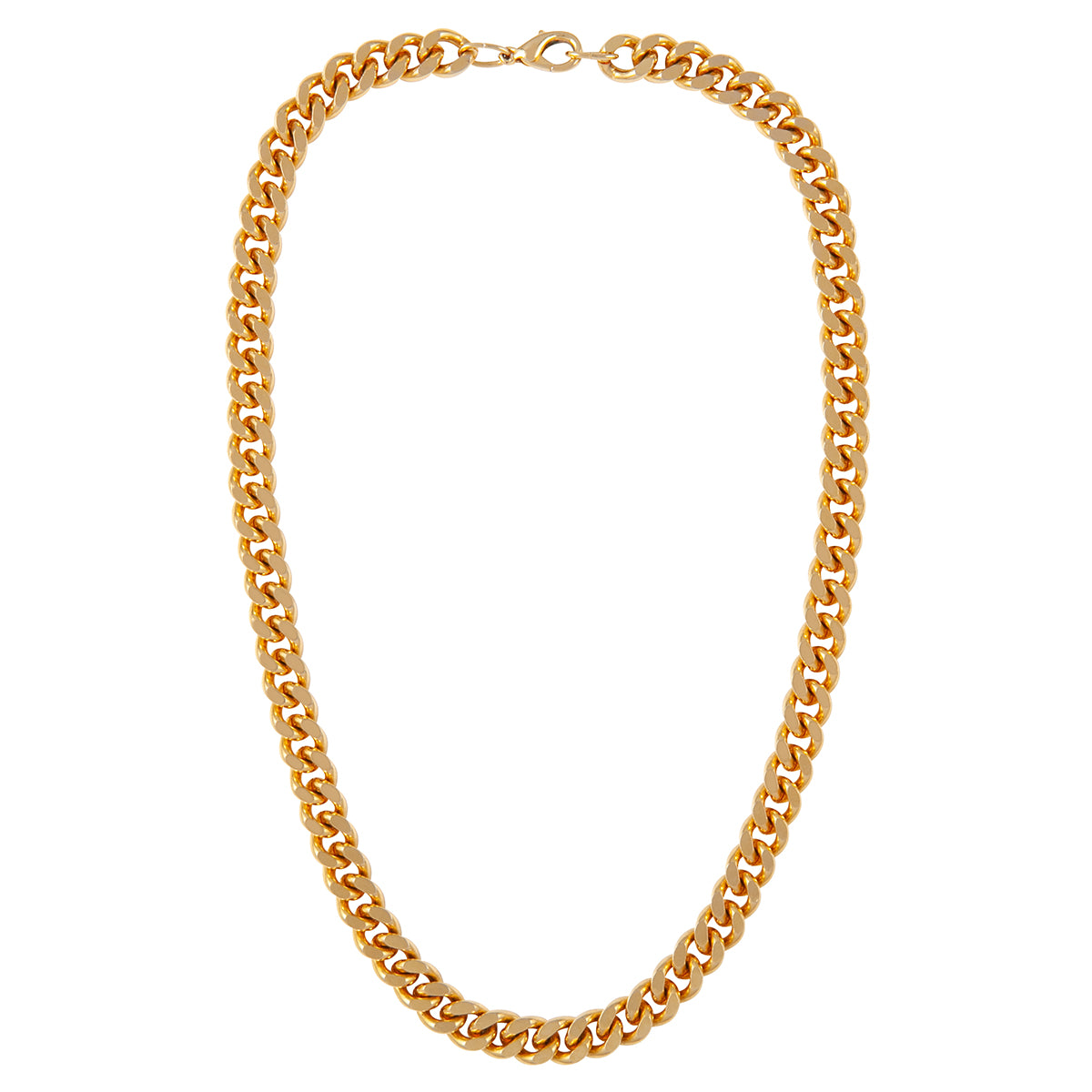 1990s Vintage Flat Curb Chain Necklace