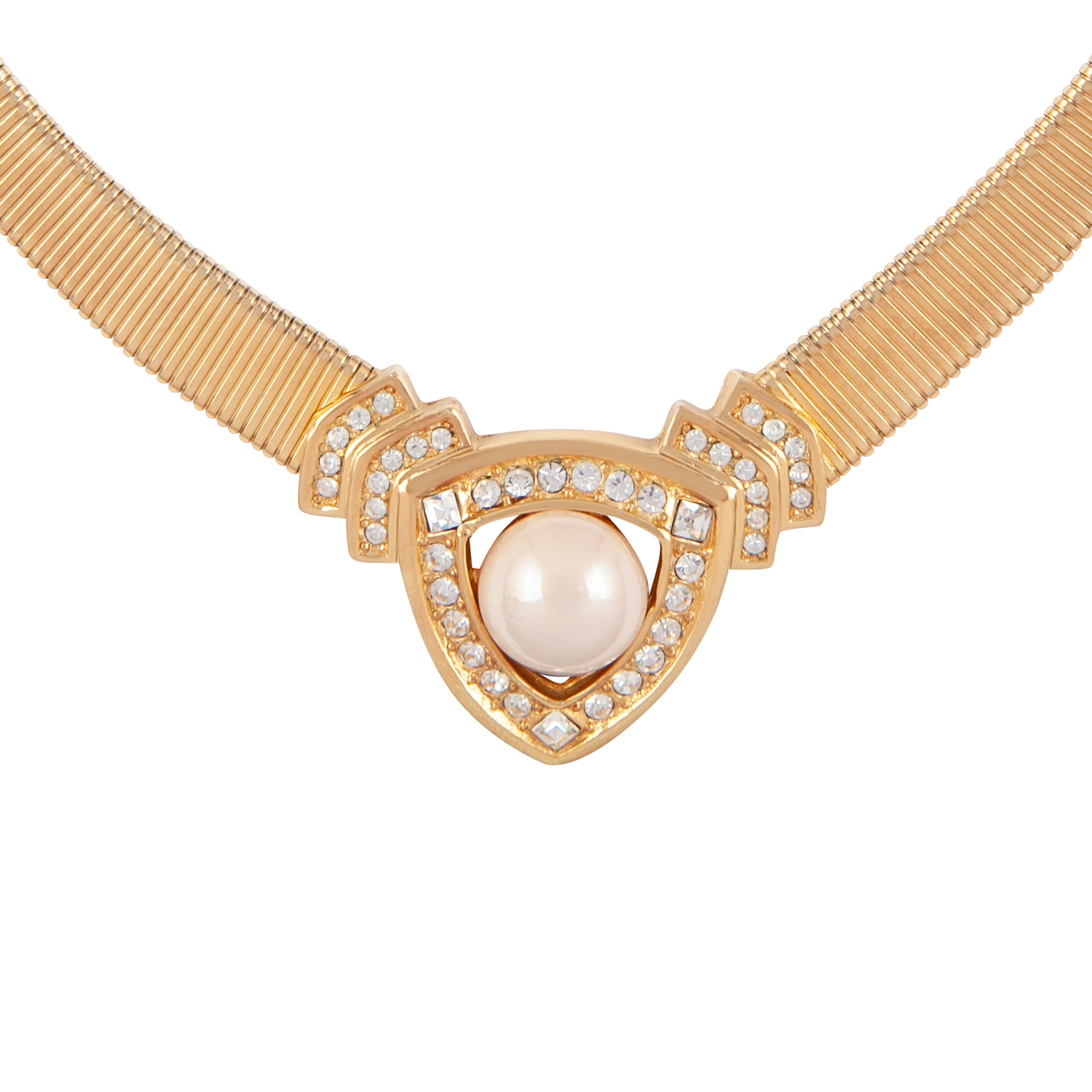 1980s Vintage Christian Dior Triangular Flex Necklace