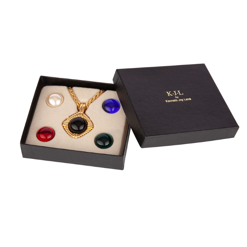 1980s Vintage Kenneth Jay Lane Interchangeable Necklace Set
