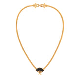 1980s Vintage Karl Lagerfeld Enamel Fan Pendant Necklace