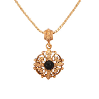 1980s Vintage Victorian Revival Ornate Pendant Necklace