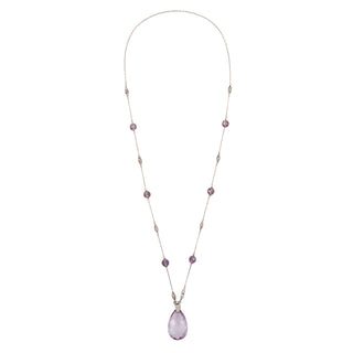 Sterling Silver Necklace with Amethyst Pendant