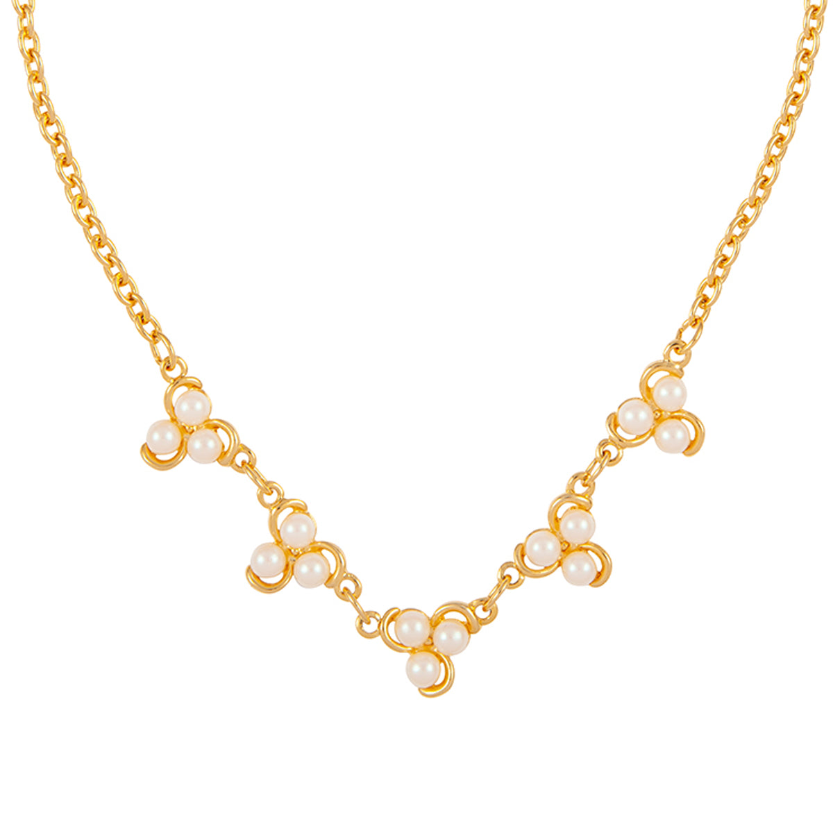 1990s Vintage Trio Faux Pearl Necklace