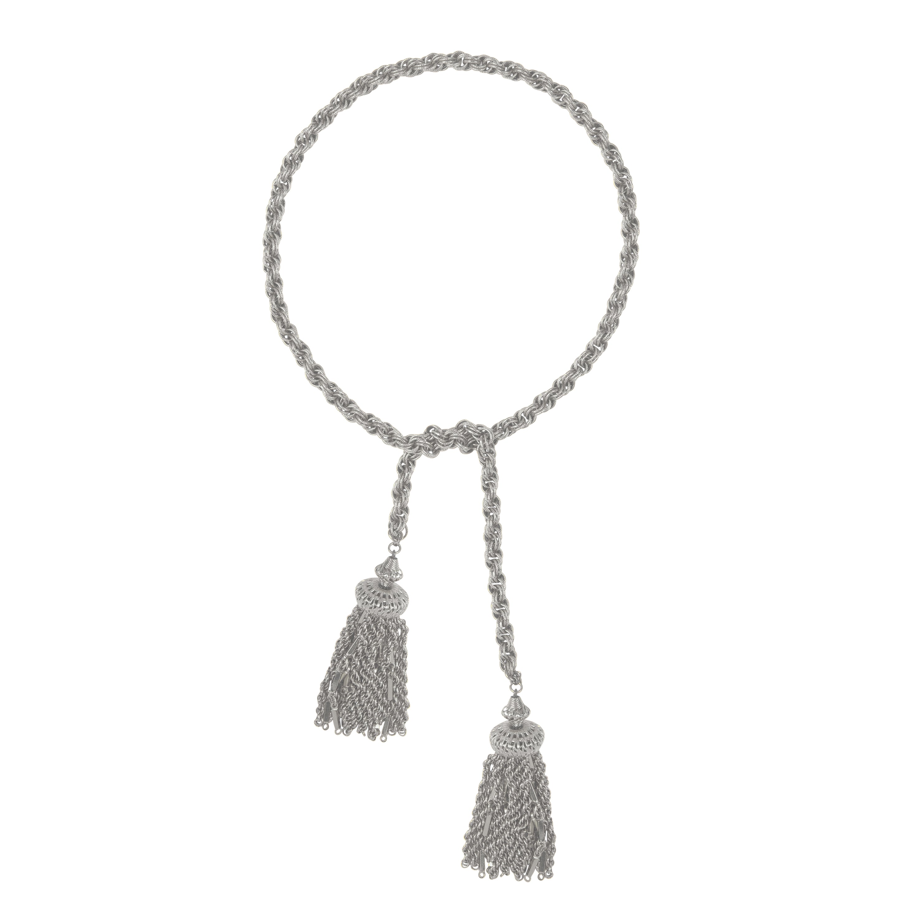 1970s Vintage Monet Tassel Lariat Necklace