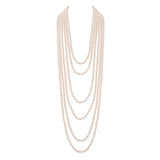 1980s Vintage Faux Pearl Multi Strand Necklace